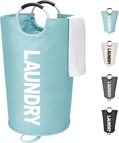 90L Large Laundry Basket, Freestanding Tall Clothes Hamper, Collapsible Laundry