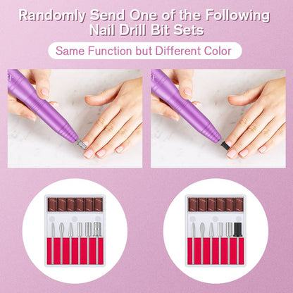 Portable Electric Nail Drill File Machine with Acrylic Nail Kit Set Professional 20000rpm Manicure Pedicure with Sanding Bands Brush for Nail Art Gel Nail Polish Tips Clippers