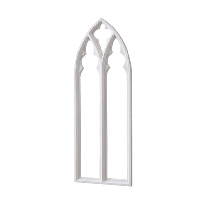 Sintosin Rustic Arched Window Frame Wall Decor 40 X 16 Inch, Hanging Distressed White Wooden Cathedral Farmhouse Faux Window Wall Art for Home Decor Living Room Bedroom Kitchen Hallway