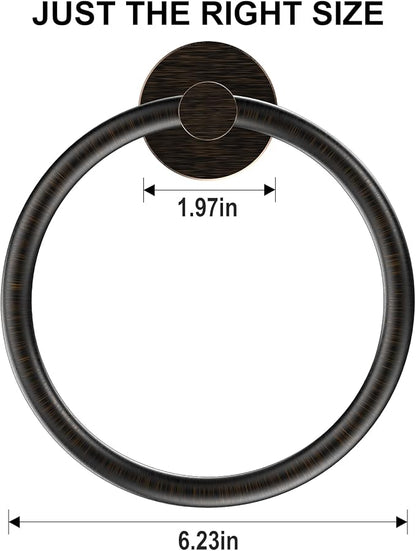 SetSail Towel Holder for Bathroom Wall Screw-in Towel Ring Stainless Steel Hand Towel Holder Heavy Duty Towel Hanger for Bathrooms Oil Rubbed Bronze