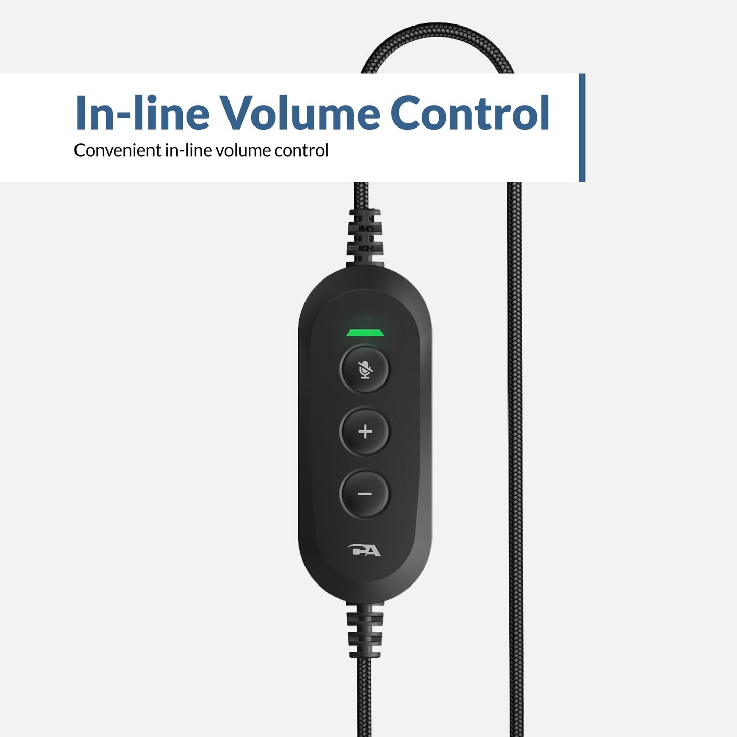 Cyber Acoustics Stereo USB Headset (AC-5008A), in-line Controls for Volume & Mic Mute, Adjustable Mic Boom for PC & Mac, Perfect for Classroom or Home