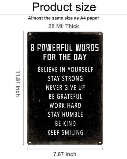 ALKB Inspirational Wall Art Metal Sign 8 x 12 Inch, Inspiring Positive Quotes Room Decor for Living Room Bedroom Classroom Gym, Motivational Wall Decor for Teen