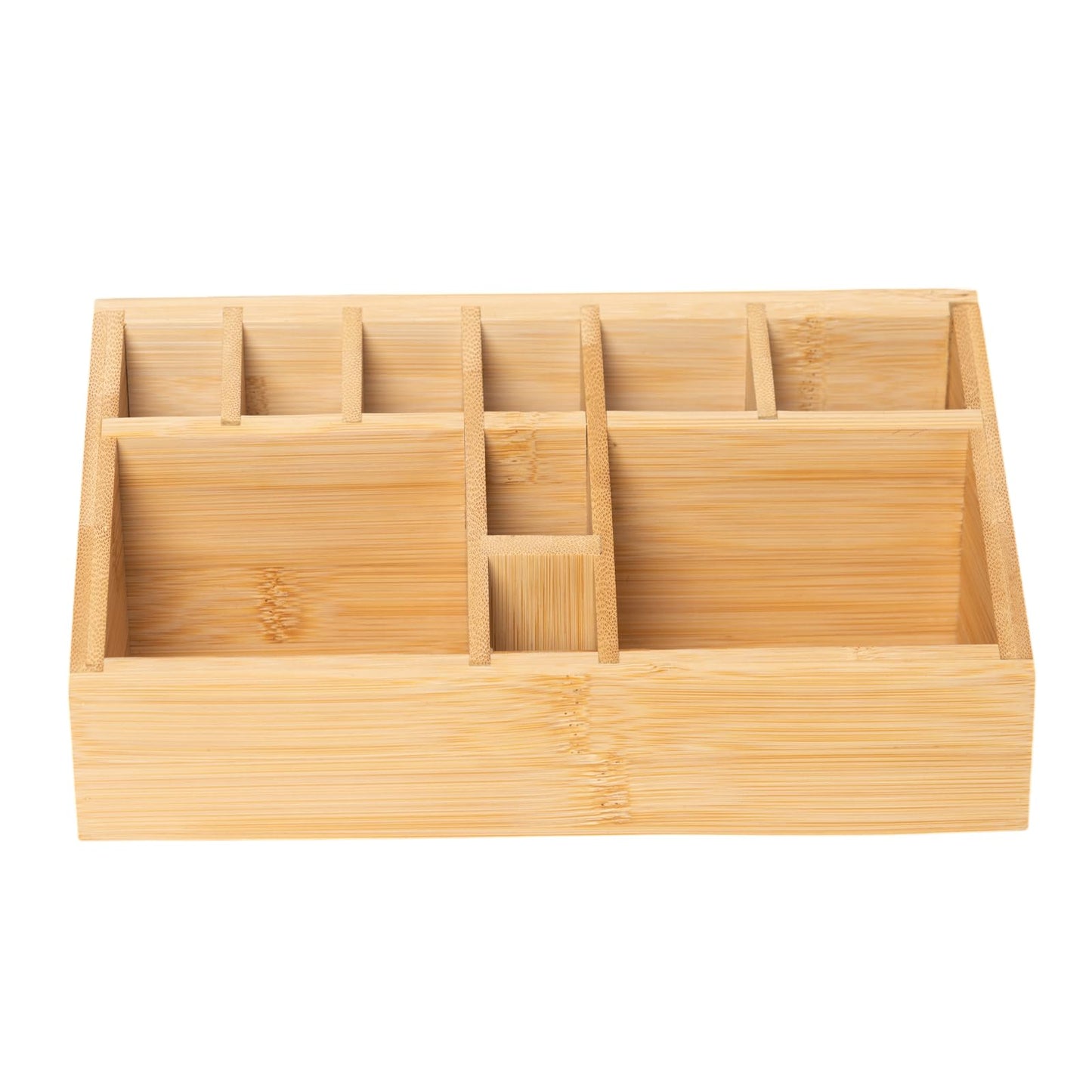 Ninebendstreams Bamboo Art Supply Organizer, Pen Holder Wooden Desktop Storage for Artists, Office Supplies, Makeup Brushes,Minimalist Desk Accessory for Home Studio, Classroom or Vanity