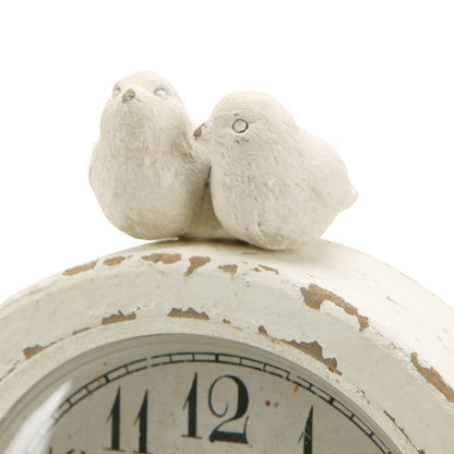 NIKKY HOME Vintage Bird Mantel Clock, Shabby Chic Wooden Table Clock