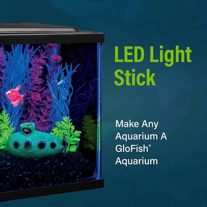 GloFish 6-Inch LED Light Stick for Fish Aquariums Up to 5 Gallons, 1 Count, with White and Blue LED Lights