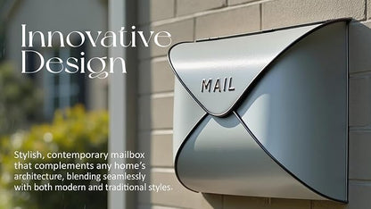 NACH Wall Mount Mailboxes for Outside, 12.5 x 5 x 10 inch White Wall Mailboxes for Outside, Waterproof Mailboxes for Outside - Envelope Mailbox Kit White