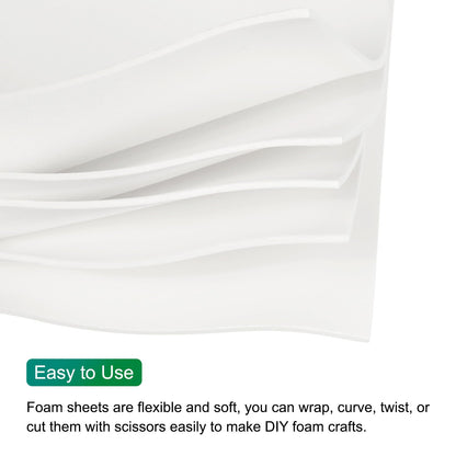 MECCANIXITY EVA Foam Sheets White 35.4 Inch x 19.7 Inch 2mm Thick Crafts Foam EVA Sheets for Costumes, Arts and Crafts Projects Pack of 5