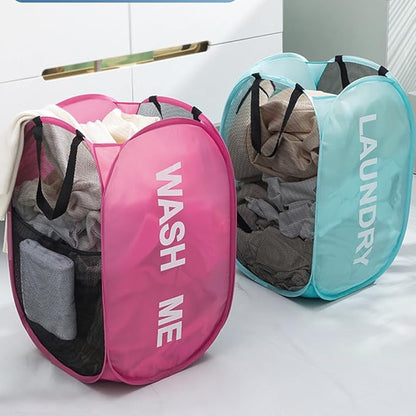 Larpur Pop Up Laundry Baskets, 2 Pack Mesh Laundry Hampers Collapsible Clothes
