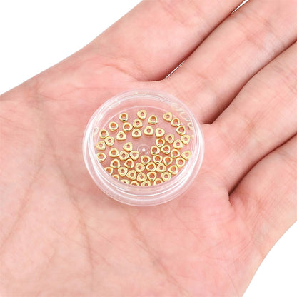 BEADIA 14K Gold Plated Triangle Spacer Beads 2.5x1.5mm 50pcs for Jewelry Making Findings Non Tarnish