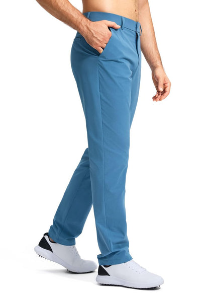 Pudolla Men's Golf Pants Stretch Work Dress Pants Men's Dress Pants 32 Lightweight Quick Dry Trousers with Pockets(Stone Slab Blue 35Wx32L)