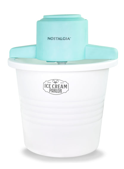 Nostalgia Electric Ice Cream Maker - Old Fashioned Soft Serve Ice Cream Machine Makes Frozen Yogurt or Gelato in Minutes - Fun Kitchen Appliance - Vintage Wooden Style - Light Wood - 4 Quart