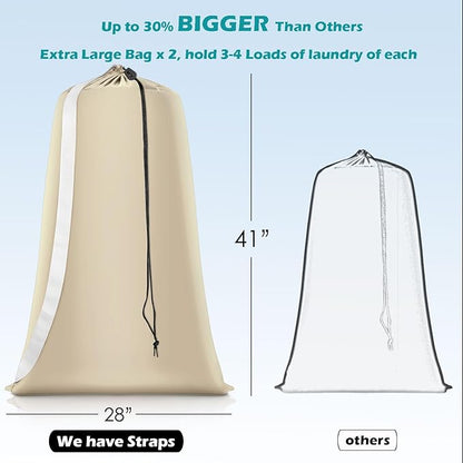 Heavy Duty Laundry Bag 2 Pack XL Nylon Laundry Bags