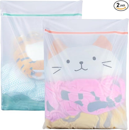 2 Pack Delicates Bag for Washing Machine, 31 x 23 inch Oversize Fine Mesh