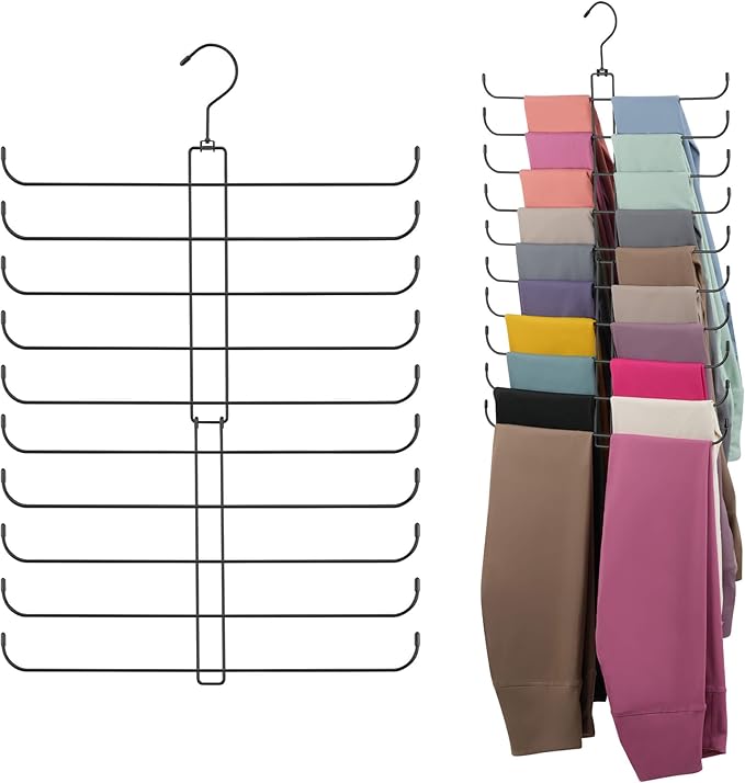ZEDODIER Legging Organizer for Closet, 2 Pack Rotatable Yoga Pants Hanger for