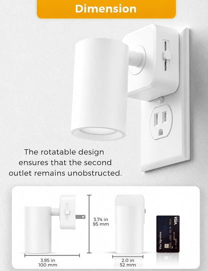 L LOHAS LED Night Lights Plug into Wall,[2-Pack] Wall Spot Lights Indoor with Light Sensor,3000K Soft White Night Lights,for Home Decor Party Bathroom,Hallway