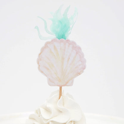 Meri Meri Mermaid Cupcake Kit (Pack of 24) - Includes Toppers & Liners, Disposable
