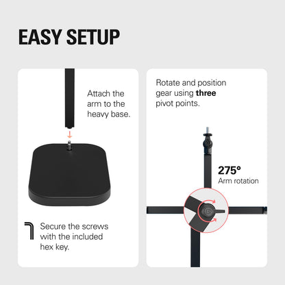 Elgato Wave Desk Stand - Adjustable Mounting Arm for Microphones, Works, HyperX, Rode, Fifine, Shure and More Mics, Compatible 1/4, 3/8 & 5/8 Thread, for Recording/Podcasting/Streaming, Black