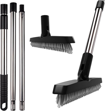 ITTAHO 2 Pack Grout Brush with Long Handle, Swivel Cleaning Grout Line Scrubber