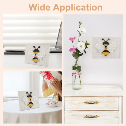 WEBEEDY 3D String Art Kit for Adults Beginners, DIY Bee String Craft Kit, Include All Necessary Accessories and Frame, Christmas Mother's Day Home Wall Decorations Unique Women Gift