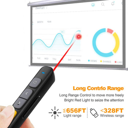 Presentation Clicker, Clicker for PowerPoint Presentations, PowerPoint Clicker with Pointer for Presentations, Pointer Clicker Presentation Remote (Black)
