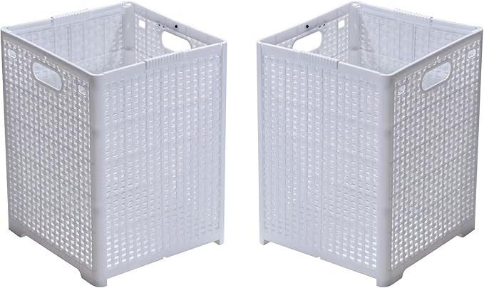 42L Collapsible Plastic Laundry Baskets, Foldable Laundry Hamper
