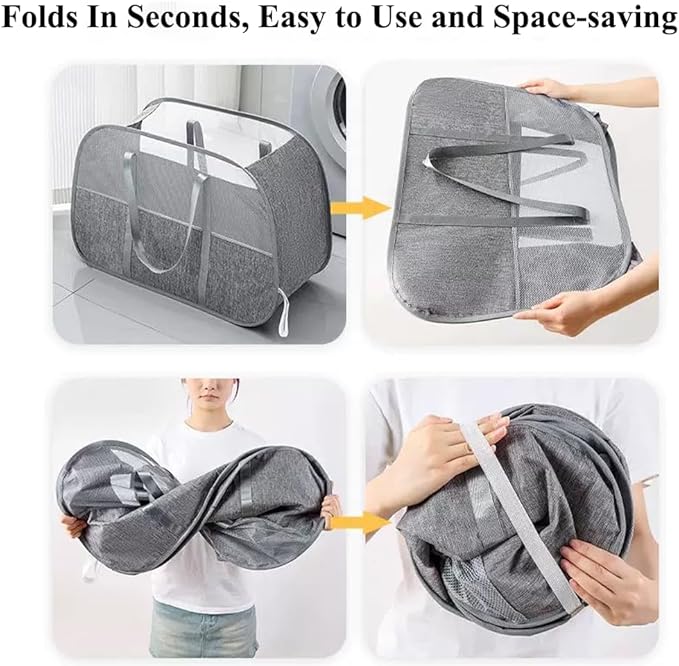 95L Collapsible Laundry Basket, Foldable Pop-Up Hamper