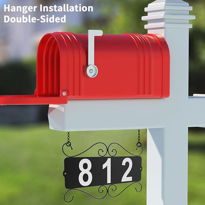 Metal Address Plaque, Address Number, Waterproof, Horizontal & Vertical Mounted Address Sign for House Home Office Street Yard Mailbox (style)