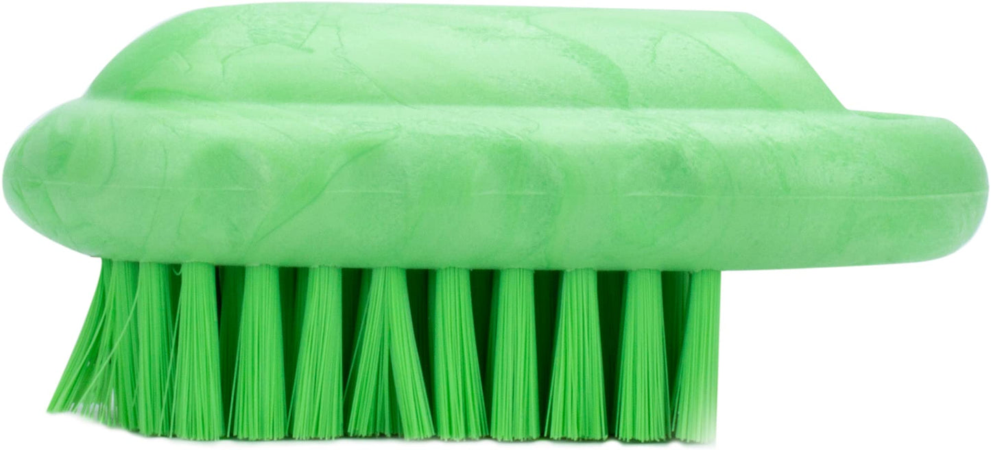 SPARTA Nail Scrub Brush Commercial-Grade, Heavy-Duty Hand and Fingernail Brush with Stiff Bristles for Gardeners, Mechanics, And Foodservice Personnel, Plastic, 5 Inches, Lime