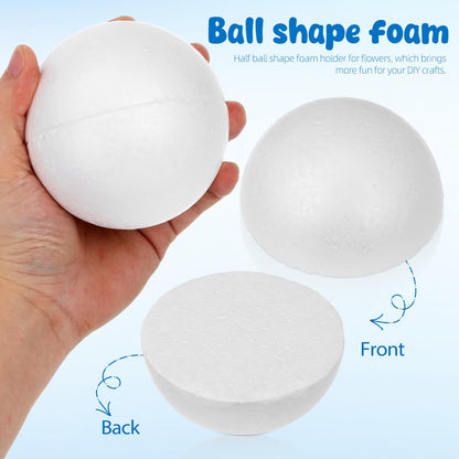BESTOYARD 20Pcs Floral Foam Half Sphere, 4 Inch Styro Foam Balls for Artificial Flowers, White Round Arrangement Supplies, Bouquet Holder for Wedding, Plant Bouquet