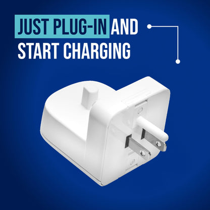 ProofVision Electric Toothbrush Wall Charger for US Socket for Oral-B/Braun (Excludes iO 7–10, Pulsonic) | Portable Oral-B Charging Station, Wireless, IPX7 Seal, with 2 Compatible Toothbrush Heads
