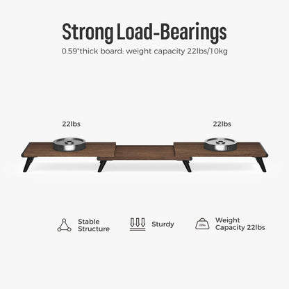 loukin 17.32"*9.84" Dual Monitor Stand Riser for Desk (Brown) | 32"x14" Erasable Dry Erase Desk Mat