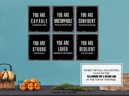 You Are Positive Affirmations Wall Art - Entrepreneur Positive Inspirational Quotes - Motivational poster - Home Office - Classroom Decorations - Success Sayings - Encouragement Gifts for Men, Women