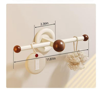 SxyLjKbxs Wall Hanging Jewelry Organizer, 11.81'' Wood Grain Necklace Holder for Bracelet, Hairband, Hairpin, Glasses Storage, Nail-Free Glue Auxiliary Stickers Included (White, 11.81in)