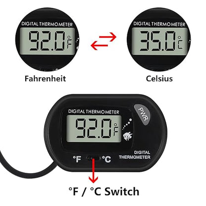 10Pcs Aquarium Thermometer Fish Tank Thermometer Reptile Terrarium Water Test Digital with LCD Display Fahrenheit/Celsius(℉/℃)