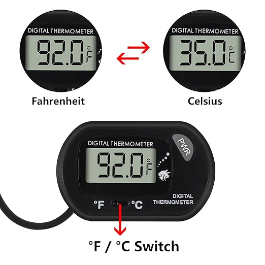 20Pcs Aquarium Thermometer Fish Tank Thermometer Reptile Fahrenheit Terrarium Water Temperature Indicator Test Digital with LCD Display Fahrenheit/Celsius
