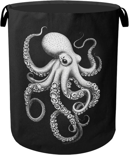 Black Octopus Laundry Basket