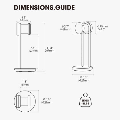Fenge 11.3" Tall Headphone Stand for Desk, Nature Wood & Metal Headphone Holder with Storage Base, Desktop Headset Stand for Gaming Universal Headphones, Oak