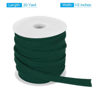 MECCANIXITY Piping Cord Trim 20 Yards 1/2 Inch Piping Tape for Sewing DIY Crafting Fabric Edge Trim Deep Green