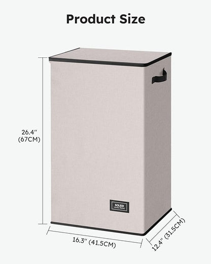 SOLEDI Laundry Hamper with Lid 90L Large & Tall Collapsible Laundry Basket