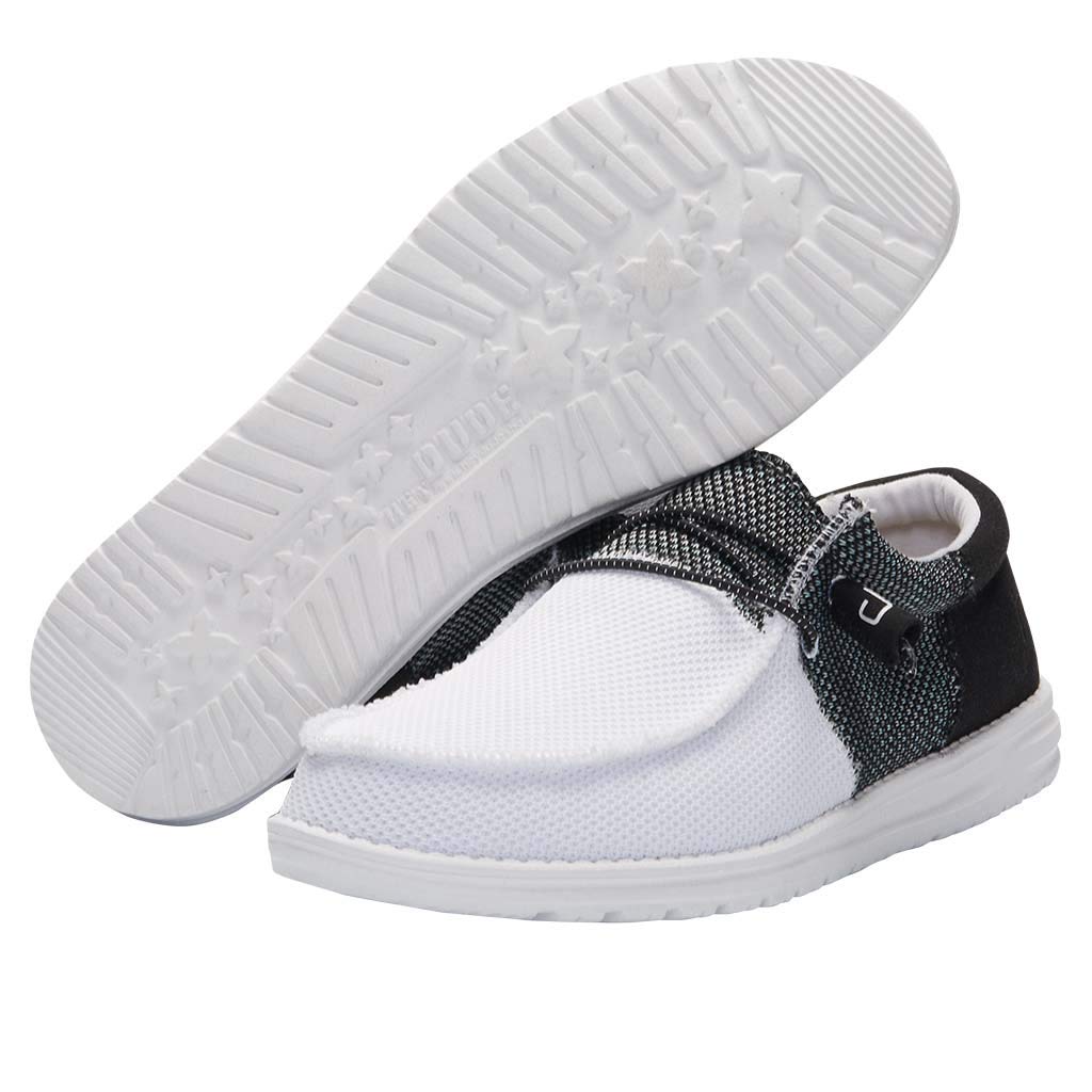Hey Dude Men's Wally Sox Funk Black Ice Size 9 | Men’s Shoes | Men's Lace Up Loafers | Comfortable & Light-Weight