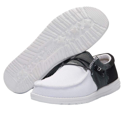 Hey Dude Men's Wally Sox Funk Black Ice Size 9 | Men’s Shoes | Men's Lace Up Loafers | Comfortable & Light-Weight