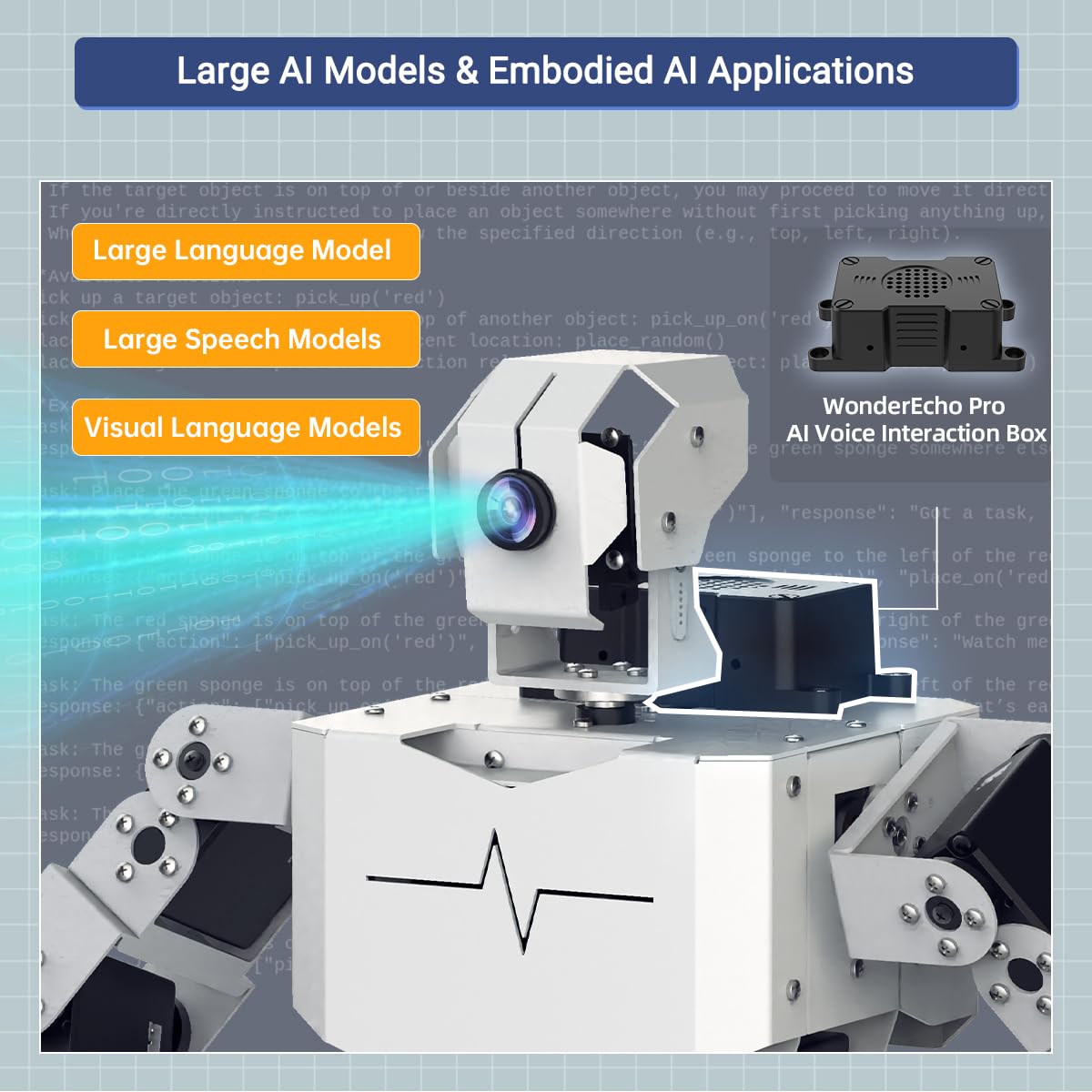HIWONDER Humanoid Robot with ChatGPT Multimodal AI Models AI Embodied Intelligent Vision Scene Voice Understanding 20DOF Educational Robot Kit Python Programming, TonyPi Advanced & RaspberryPi 5 4GB
