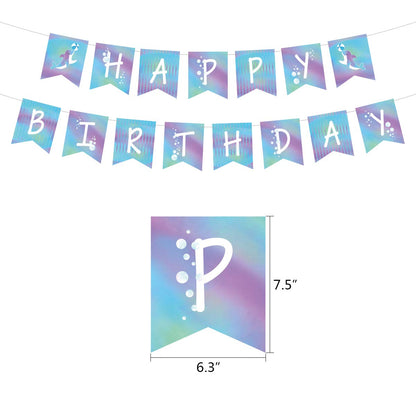 Dolphin Party Decorations Kit - Blue Ocean Theme Birthday Supplies with Balloons, Banner, Cupcake Toppers & Paper Fans for Kids and Adults