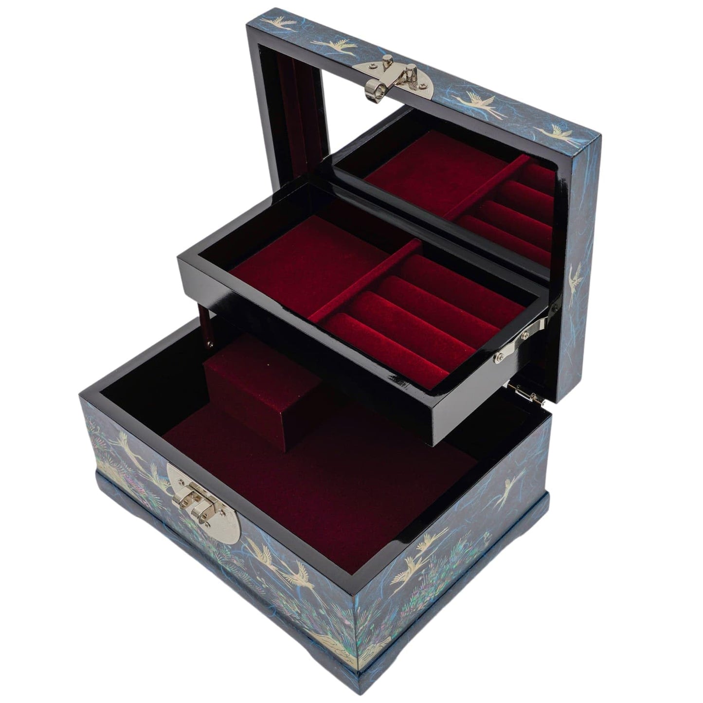 February Mountain Arirang Korean Music Box Mother of Pearl Jewelry Box K-Culture Inspired Gift for Women Birthday Christmas Unique Gift
