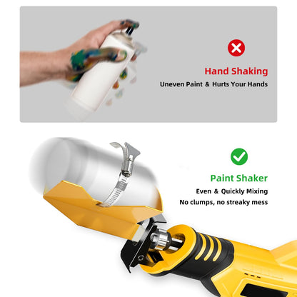 Paint Shaker for Reciprocating Saws, Spray Can Paint Mixer Fits 2" to 4" Cans Paint Shaker Machine for Painter Artist - Yellow