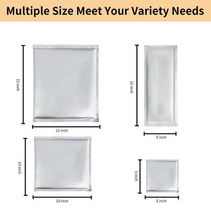 Heat Press Pillow Bundle - 8 Pack Including 4 Size Silver Heat Pressing Transfer Pillows, 2 Teflon Paper Sheets, 2 Rolls Heat Resistant Tape for Heat Press Sublimation Projects