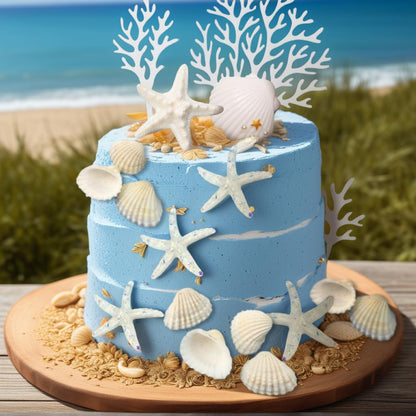 Shells Cake Decor Under the Sea Ocean Birthday Cake Decorations Sea Ocean Party Favor Supplies for Sea Ocean Theme Baby Shower Birthday Party