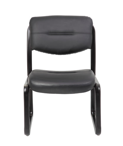 Boss Office Products B9539 Leather Sled Base Side Chair in Black, 250