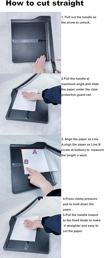Amazon Basics Paper Trimmer Cutter for Office and Crafts, Heavy-Duty, Portable Guillotine Paper Cutter, 15-Inch, 10-Sheet Cardstock for Photos