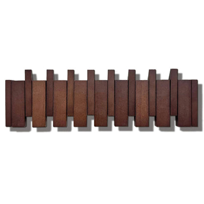 ArtBeek Wall Mounted Coat Rack with Hooks Wooden Wall Mount Piano Key Coat Rack 8 Hooks Solid Wood Coat Rack Wall Mount for Entryway, Living Room, Bedroom, Hallway (22")